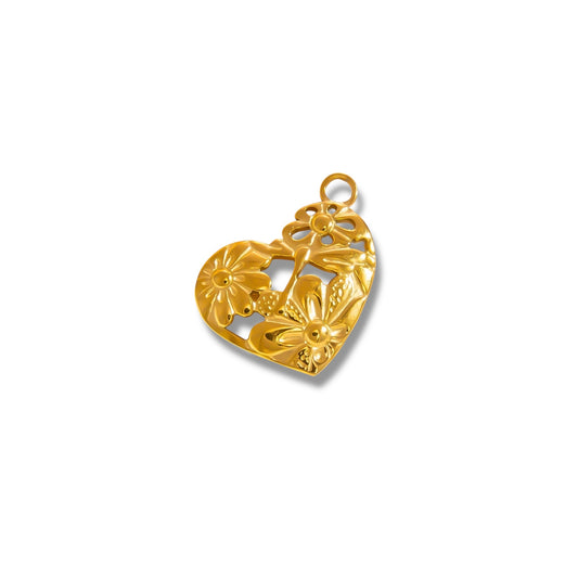 Flower Hear Charm